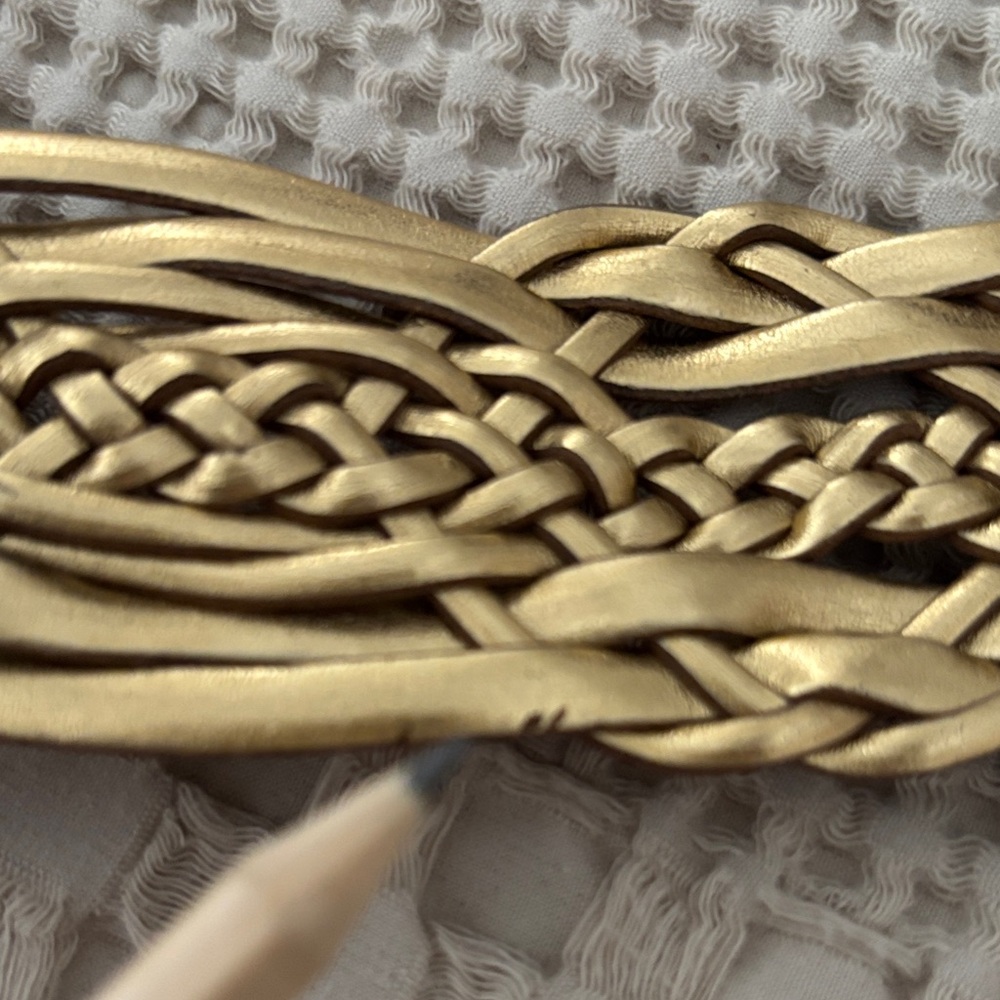 NWT Nine West Gold Tone Metallic Woven Belt with Decorative Buckle Size L/XL - Picture 12 of 16